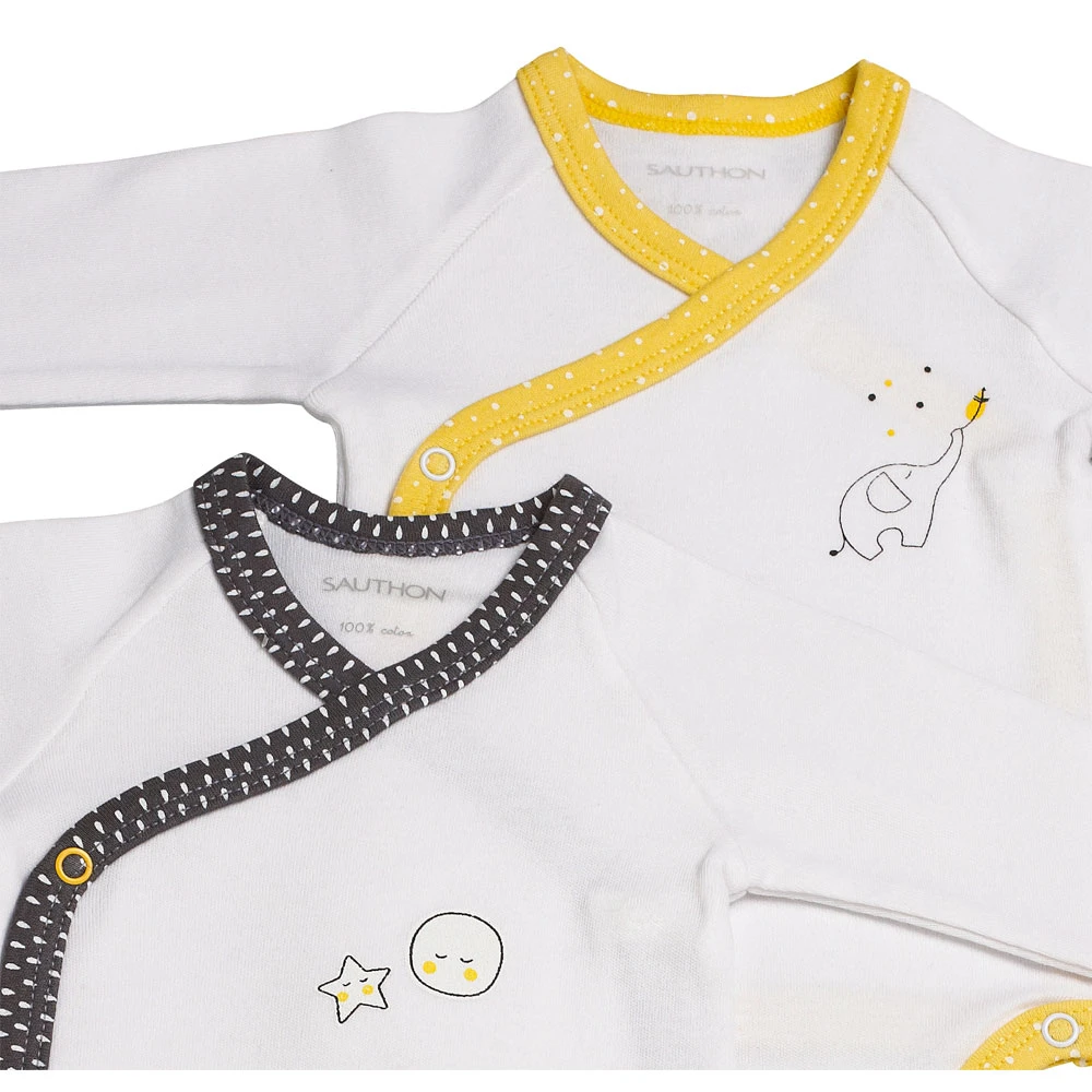 Lot De 2 Bodies Gris/jaune 3 Mois Babyfan – Image 2