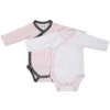 Lot De 2 Bodies Blanc Et Rose 1 Mois Miss Fleur De Lune
