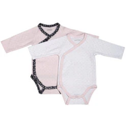 Lot De 2 Bodies Blanc Et Rose 3 Mois Miss Fleur De Lune