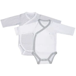 Lot De 2 Bodies Blanc Et Gris 3 Mois Céleste