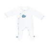 Pyjama Bébé Velours Blanc 3 Mois Ouverture Côté Blue Baleine