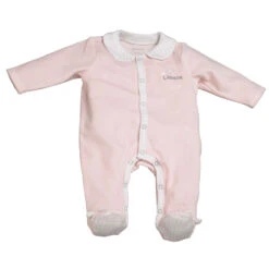 Pyjama Bébé Velours Rose Lilibelle 3 Mois