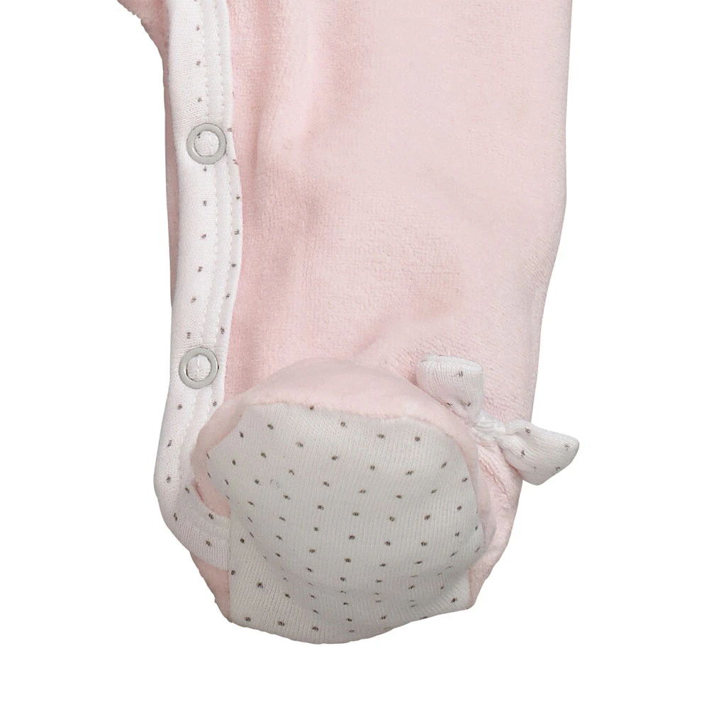 Pyjama Bébé Velours Rose Lilibelle 3 Mois – Image 2