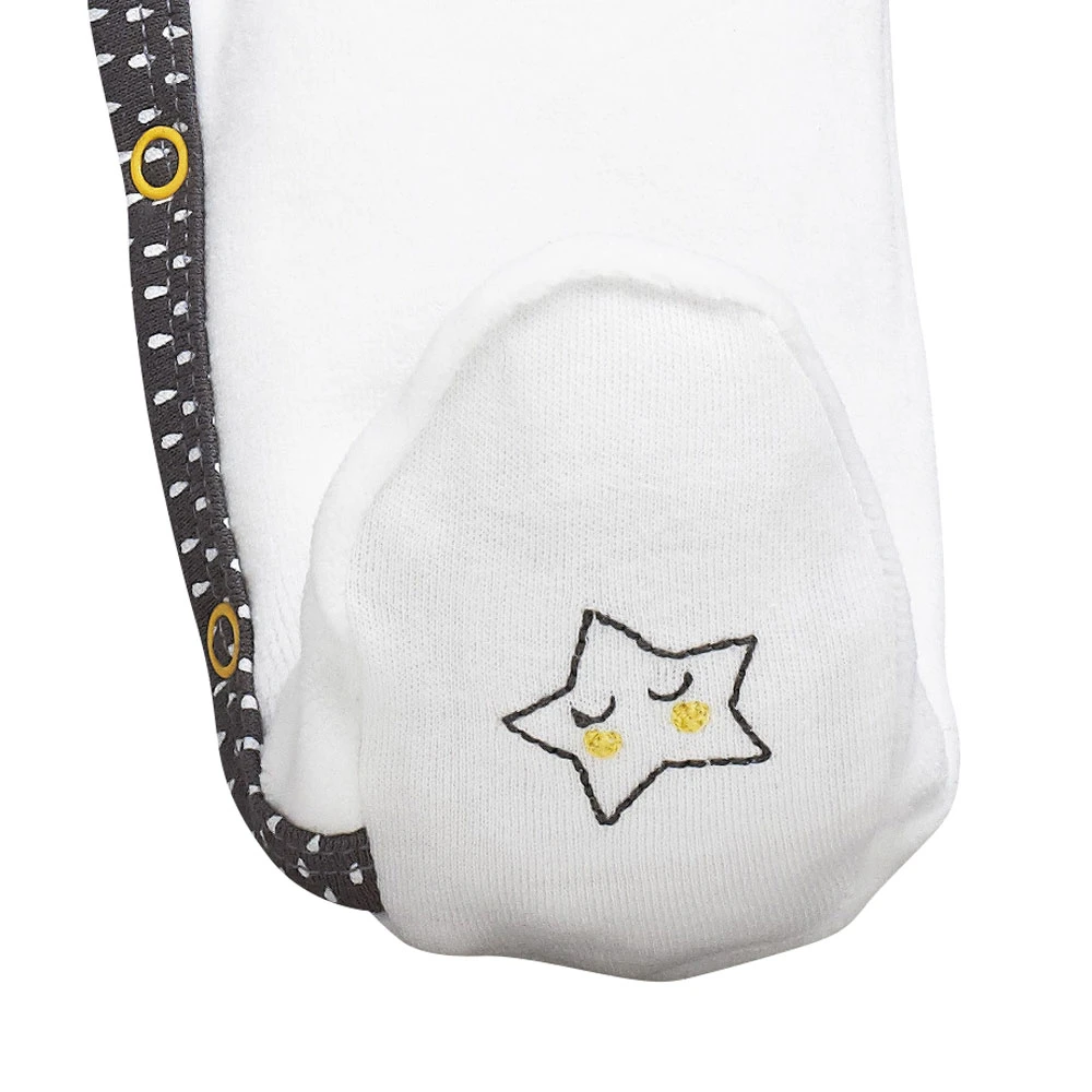 Pyjama Bébé Velours Blanc/gris Babyfan Naissance – Image 2