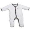 Pyjama Bébé Velours Blanc/gris Babyfan 3 Mois