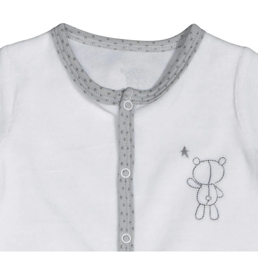 Pyjama Velours Blanc Ours Céleste 1 Mois – Image 2