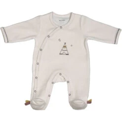 Pyjama Bébé Velours Beige 1 Mois Timouki