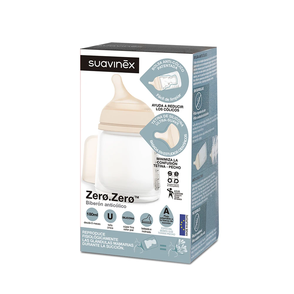 Suavinex Biberon Spécial Allaitement Zero Zero 180ml – Image 2