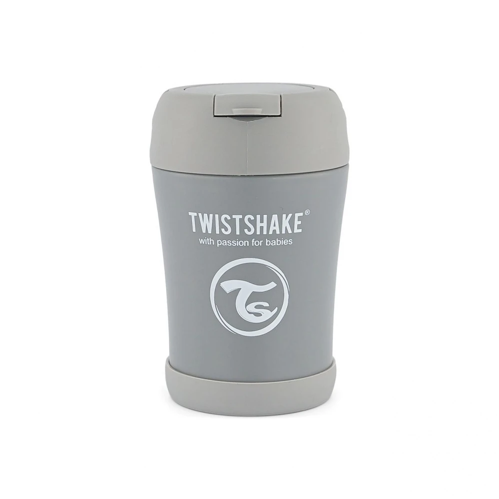 Twistshake Contenant Isotherme Alimentaire 350ml Gris Pastel – Image 2