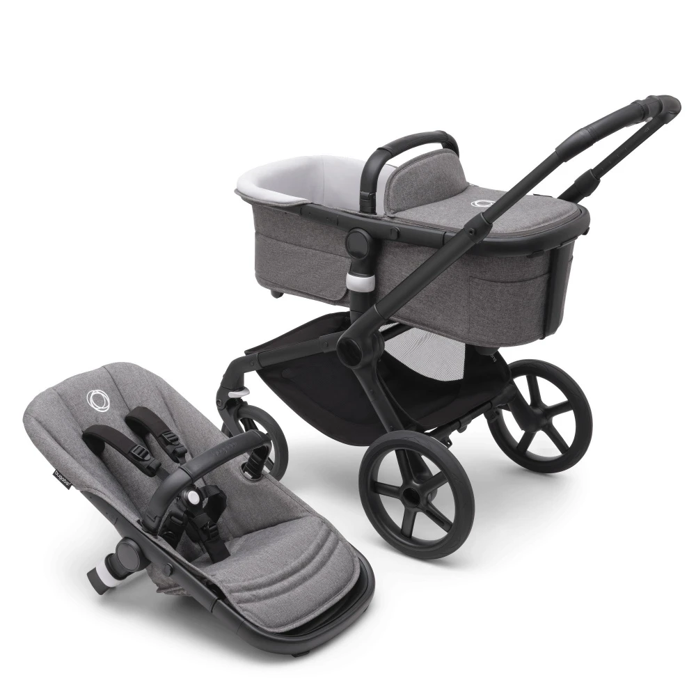 Bugaboo Poussette Duo Fox 5 Base Black Grey Mélange