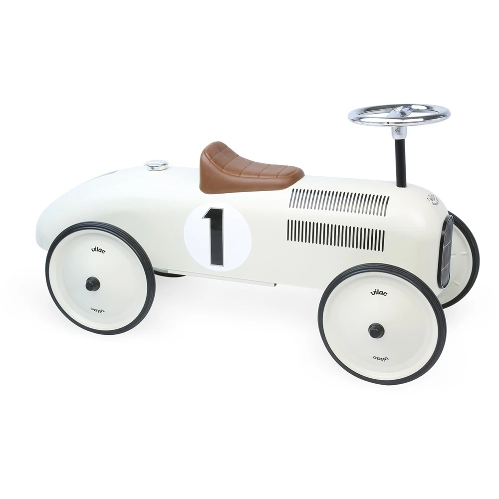 Vilac Porteur Bébé Voiture Vintage Blanc Crème