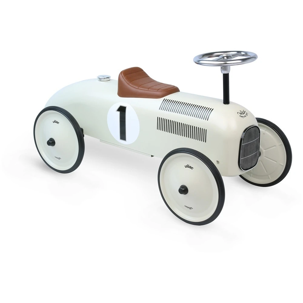 Vilac Porteur Bébé Voiture Vintage Blanc Crème – Image 2